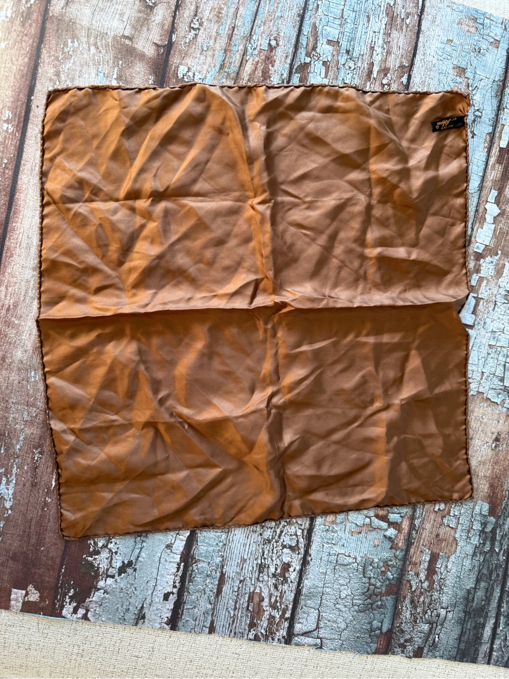 Ashear Brown All Silk  Square Scarf 18x18